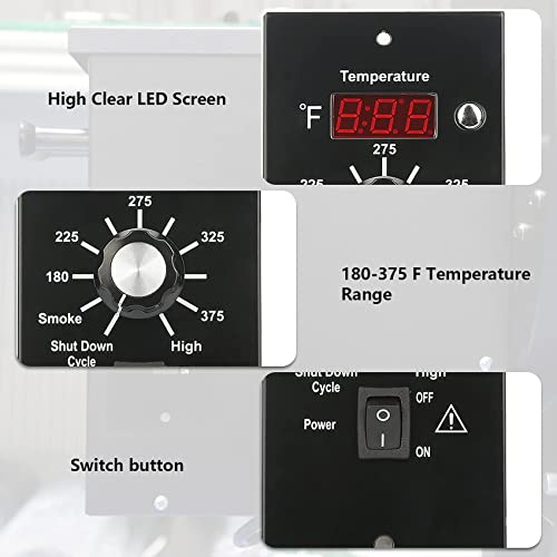 Digital Elite Thermostat Control Panel Replacement BAC236 Controller for Traeger Wood Pellet Smoker with 7" RTD Temperature Probe Sensor BAC194 Grill Accessories - color: Grey