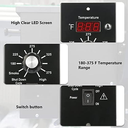 Digital Elite Thermostat Control Panel Replacement BAC236 Controller for Traeger Wood Pellet Smoker with 7" RTD Temperature Probe Sensor BAC194 Grill Accessories - color: Grey