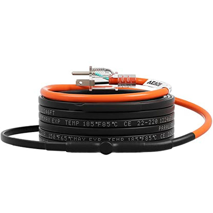 VEVOR Self-Regulating Pipe Heating Cable, 30-feet 5W/ft Heat Tape for Pipes Freeze Protection, Protects PVC Hose, Metal and Plastic Pipe from Freezing, 120V - size: 30 Feet
