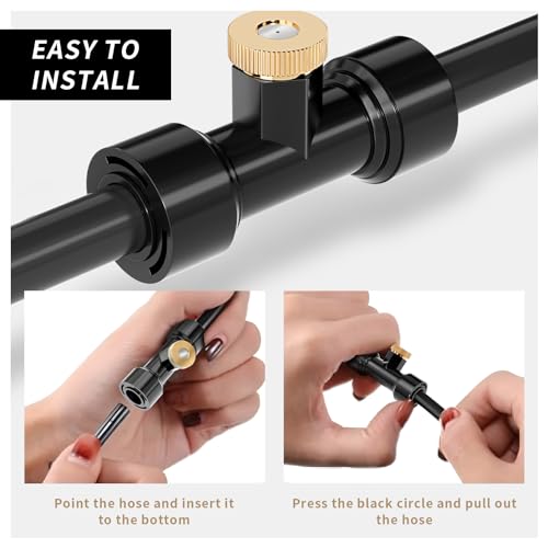 Misting Nozzles Kit Include 30 Pcs Misting nozzle 25 Pcs Misting 5 Pcs Plug nozzle tees for Outdoor Spray Cooling System (60 Pieces) - size: 60