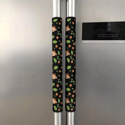 2 Pieces Refrigerator Door Handle Covers Anti Slip Kitchen Appliance Protector Sleeve Animal Print Monkey Microwave Dishwasher Fridge Handle Cover - color: Design(562)