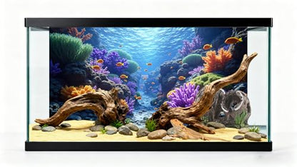 3 Pack Aquarium Background 48x24 inches Fabric Aquarium Background Fish Tank Undersea Corals Sunshines Rock Aquatic Plants - size: 48X24inch
