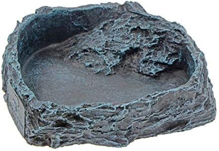 RUIAN Reptile Feeding Bowl Dish Bearded Dragon Food Water Terrarium Dish for Lizards, Geckos, Snakes, Tortoises, Chameleons(Large) - color: Deep blue