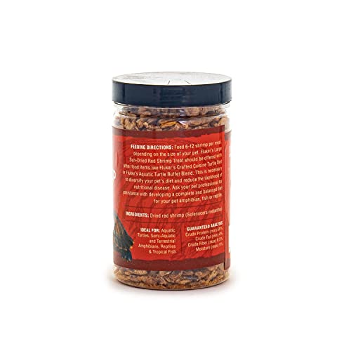 Fluker's All Natural Large Sun-Dried Red Shrimp, High Protein Treats, Aquatic Turtle Food, Great for Aquatic Frogs, Tegus, Monitors, and Tropical Fish, 2.5 oz - size: 2.5 Ounce (Pack of 1)