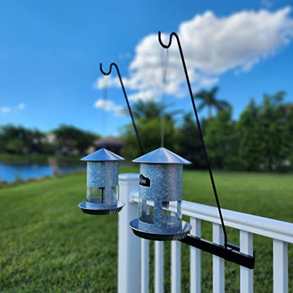 Long Hook Kits Ideal for Bird Feeders, Lighter Flower Baskets, Chimes, etc. for Vertical Spindled Deck Railings Only ((2) 34" on a 24" Mount) - size: (2) 34" on a 24" Mount