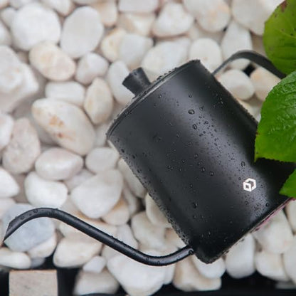 Watering Can for Indoor Plants, Black Water Can Spray Bottle 2 Pack | Long Spout Metal Stainless Steel 21 oz Watering Can with 14 oz Glass Plant Mister Spray Bottle for Plant Bonsai Water Can - color: Black Watering Can + Grey Spray Bottle