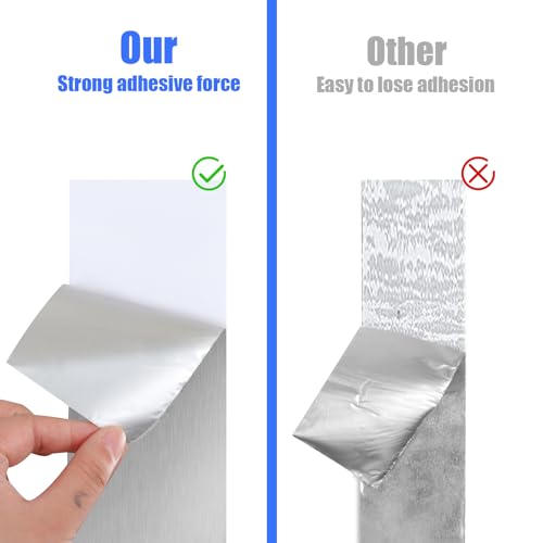 Romeda Aluminum Foil Tape, 3 inch x 65 Feet (3.9 mil), Insulation Adhesive Metal High Temperature Heavy Duty HVAC Tape, Silver for Ductwork, Dryer Vent, HVAC - size: 3 inch x 65Ft
