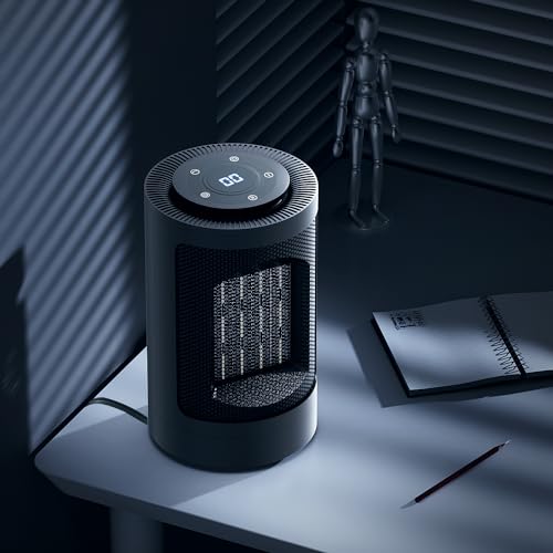 Magshion Portable Electric Space Heater, 1500W Electric Heaters Indoor Portable with Thermostat, PTC Fast Heating Small Heater with Remote for Bedroom, Office and Indoor Use - size: Round - 1500W - Remote