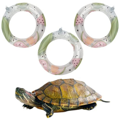 3 Pack Inflatable Turtle Floating Platform Toy Small Animal Floaties Swimming Ring Basking Rest Dock for Turtle Tortoise