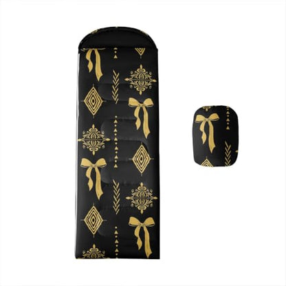 Erosebridal Sugar Skull Kids Sleeping Bag Southwestern Aztec Western Camping Blanket for Hiking Travel Hunting Sleep Bag - color: Black Yellow Gold 21