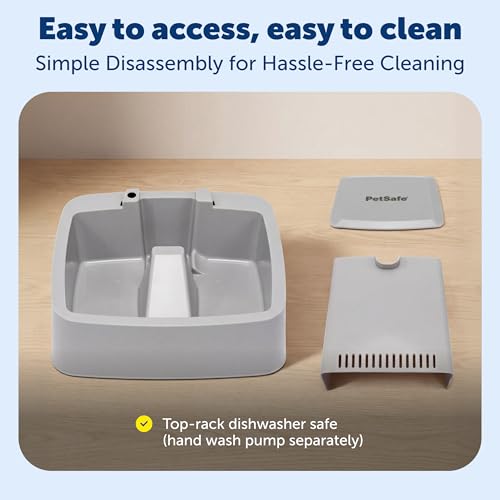 PetSafe Oasys Pet Fountain, 1/2 Gallon, Cats & Small Dogs, 4-Pack Filters | Adjustable Flow Control, Open Bowl, Whisker-Friendly Tray, Replaceable Carbon & Foam Filters Included - style: Fountain + 4-Pack Filters