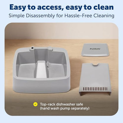 PetSafe Oasys Pet Fountain, 1/2 Gallon, Cats & Small Dogs, 4-Pack Filters | Adjustable Flow Control, Open Bowl, Whisker-Friendly Tray, Replaceable Carbon & Foam Filters Included - style: Fountain + 4-Pack Filters