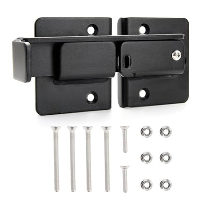 Flip Gate Latch, Barn Door Latch, 1 Pack, Black | Black flip gate latch for wood or metal gates, barns, sheds and cabinets; heavy duty iron construction, easy to install. - size: Flip Gate