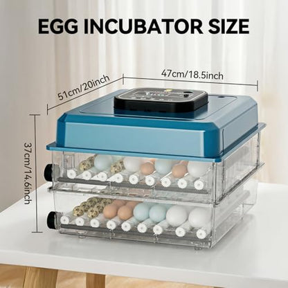 Incubators for Hatching Eggs, 136 Eggs Incubator Digital Poultry Hatcher with Auto Egg Turning, Temp & Humidity Display, 5 Modes, Day Counter & Egg Candler for Chicken/Duck/Goose/Quail