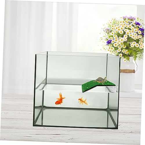 2pcs Tortoise Climbing Ladder with Suction Cups Turtle Basking Platform for Sunbathing Resting Durable Simulation Lawns for Water Turtles Frogs and Lizards