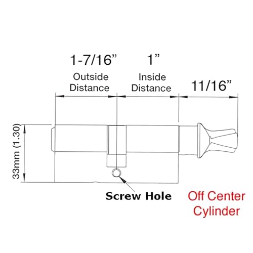 Offset Euro Profile Lock Cylinder with Thumb Turn Fits for Pella Storm Door 2-Bolt Lock, Includes 3 Solid Brass Keys (1, Oil Rubbed Bronze) - color: Oil Rubbed Bronze