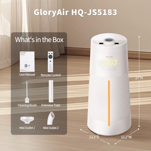 Humidifier for Large Room-6.3Gal Cool Mist, Top Fill,3000ft²,Beige | Commercial Humidifier with 4X Atomizers,1500mL/h Mist Output with Auto Mode,40H Runtime,Quiet Humidifiers for Bedroom & Plant - color: Beige