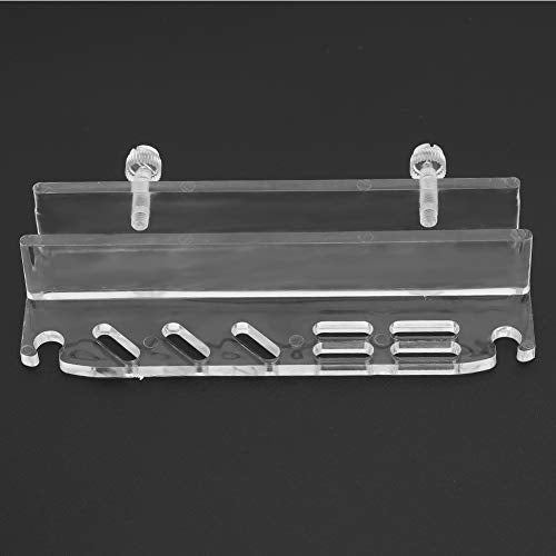 Acrylic Fish Tank Tweezer Organizer Storage Bracket Holder Transparent Durable Multi Tool Mount For Aquarium Cleaning Tools Scissors Tweezers Scrapers Clear Plastic 14.2x5.2cm