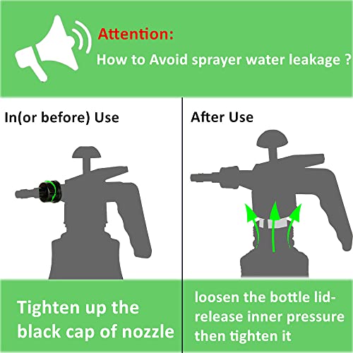 2 Pack Handheld Pump Sprayer, Garden Pressure Water Spray Bottle | Spraying Bottle with Adjustable Brass Noozle for Houseplant Watering, Lawn Care, Household Cleaning & Patio Maintenance - color: 1.5L-Grey-2PCS