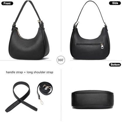 Small Tote Shoulder Bags Purses for Women Retro Classic Crossbody Bags Cute Clutch Purse and Handbag - color: 0-4-black