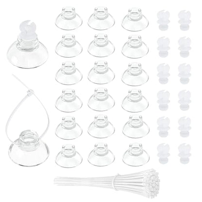 Pawfly 40 Pack Aquarium Suction Cups with Clips and Adjustable Zip Ties Cables Fish Tank Tools for Binding Moss Holding Airline Tubing Decorations Shrimp Nests and Reptile Hammocks - size: 40 Pack