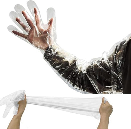 50PCS Disposable Gloves, Long Sleeve Gloves, Cow Examination, Cleaning, Hunting, Field Dressing and Gardening Glove