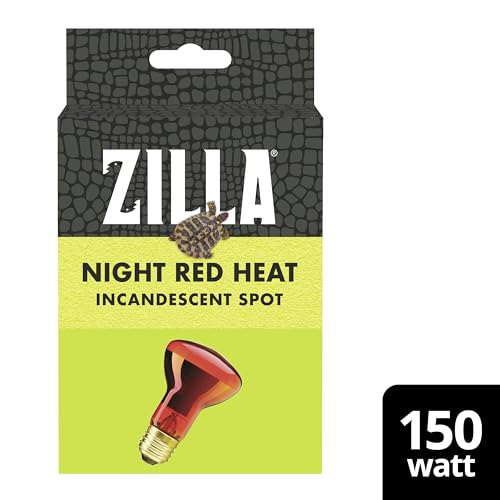 Zilla Reptile Terrarium Incandescent Heat Spot Bulb, Night Red, 150 Watts - size: Pack of 1, style: Night Red (150W)
