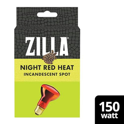 Zilla Reptile Terrarium Incandescent Heat Spot Bulb, Night Red, 150 Watts - size: Pack of 1, style: Night Red (150W)