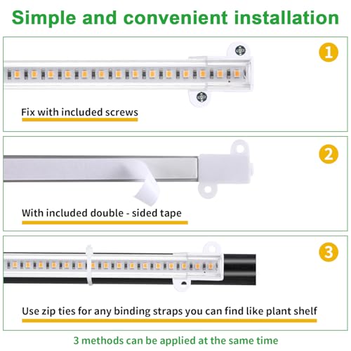 8.6'' Mini LED Grow Light Strips, Full Spectrum 3000K, 52 LED Plant Light with 3/9/12H Timer, 10 Dimmable Levels for Seedling, Succulent and Plant Shelf, 2 Head - color: Warm, size: 8.6Inch 2 Head 1 Pack