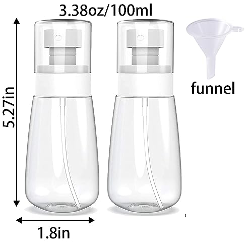 Empty Fine Mist Spray Bottle Travel Refillable Perfume Container Small Cosmetic Plastic Bottle for Face Hair Makeup 2 Pack - color: 3.4oz - Pack 2