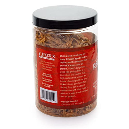 Fluker's All Natural Large Sun-Dried Red Shrimp, High Protein Treats, Aquatic Turtle Food, Great for Aquatic Frogs, Tegus, Monitors, and Tropical Fish, 5 oz - size: 5 Ounce (Pack of 1)