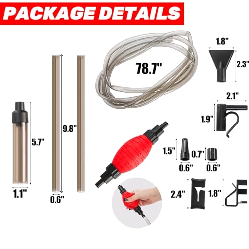 Peohud Small Gravel Vacuum for Aquarium, Multifunctional Fish Tank Cleaner, Aquarium Gravel Cleaning Kit for Water Changing, Sand Cleaning