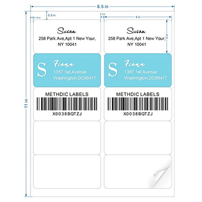 Methdic Shipping Labels 2"×4" 1000 Labels Sticker Paper for Laser/Ink Jet Printer Mailing Labels 8.5"×11" White 10 per Sheet - size: Rectangular 2" x 4", style: 100 Sheets