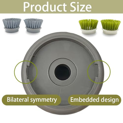 Palm Brush Refills, Dish Brush Replacement Head, 4 Pack - color: Green&gray