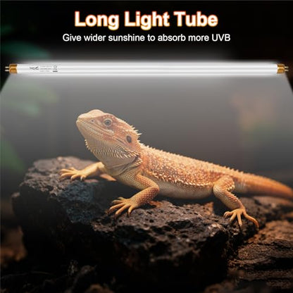 UVB Light for Reptiles Bearded Dragon, 2 Pack T5 UVB Reptile Light UVB Bulb 10.0 39W UVA UVB Reptile Light Bulb Terrarium Light Lamp Tube for Turtle Chameleon Leopard Gecko Snake Tank, 34 Inch - size: T5-34 Inch(2 Pack)
