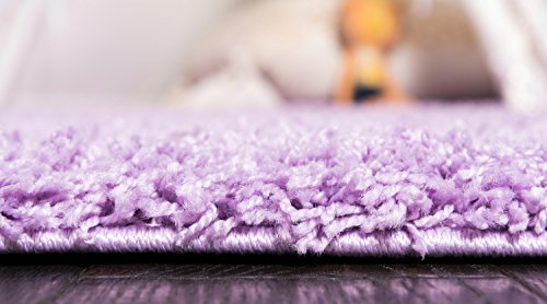 Unique Loom Solid Shag Collection Area Rug (2' x 6' 5" Runner, Lilac) - color: Lilac, size: 2' x 6'5" (Runner)