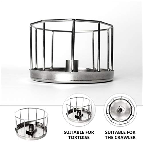 POPETPOP Reptile Automatic Water Feeder Bowl Stainless Steel Tortoise Lizard Drinking Dish for Terrarium Pets