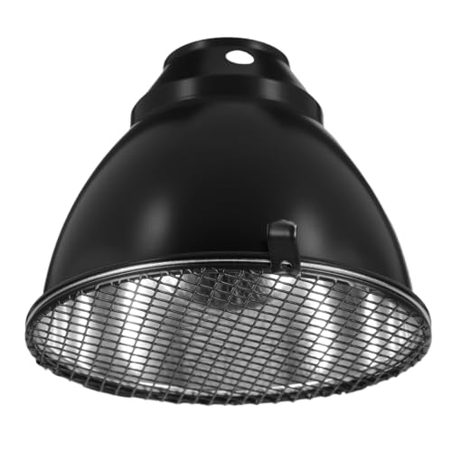 STOBAZA Reptile Heat Lamp Guard Anti-Scald Dome Light Cover Aluminum Heat Lamp Cover with Mesh Protector for Breeding Boxes and Indoor Greenhouses 5.59 X 5.59 X 4.13 in