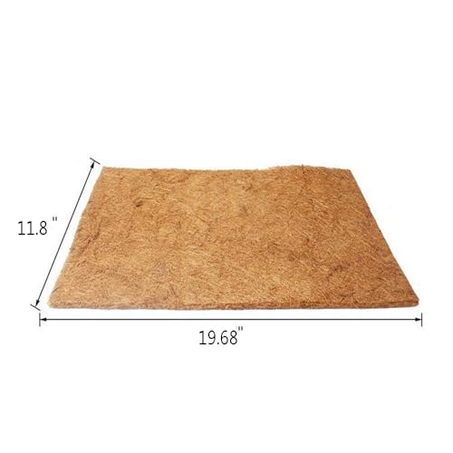 Hamiledyi Reptile Carpet Natural Coconut Fiber Tortoise Carpet Mat for Pet Terrarium Liner Reptile Supplies for Lizard Snake Chameleon Turtle Bedding Bunny Rabbit Mat (2 x Sheets) - size: 2 Packs/19.7 x 11.8 Inch