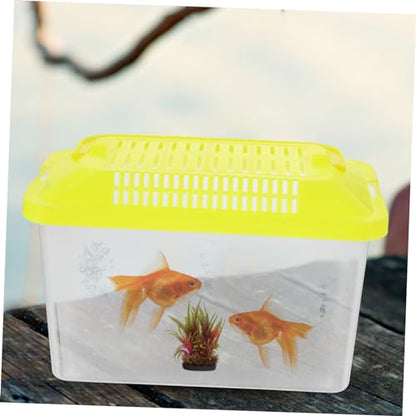 iplusmile Portable Handheld Aquarium for Turtles and Pets Transparent Fish Tank Lightweight for to and Transport Animals - size: 15x11cm