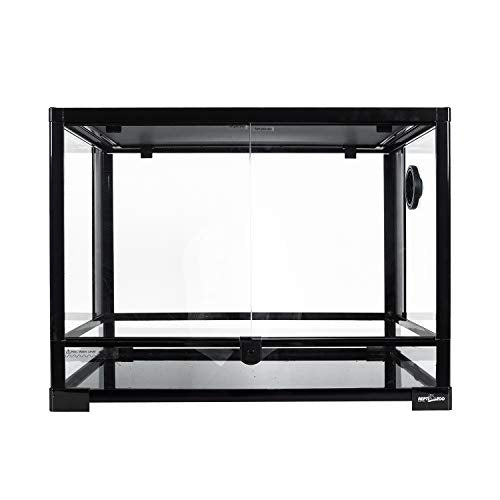 REPTI ZOO Large 34 Gallon Reptile Glass Tank,Front Opening Double Hinge Door 24" x 18" x 18", Screen Ventilation Terrarium (Backgrounds not Include) - size: 24" x 18" x 18" (34 Gallon)