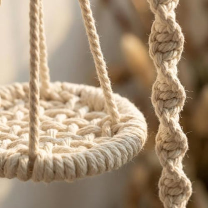 2 Pack Jumping Spider Rope Bridge Swings, Macrame Swing and Climbing Rope Set Habitat Decor, Handmade Jumping Spider Enclosure Accessories for Small Reptiles and Insects