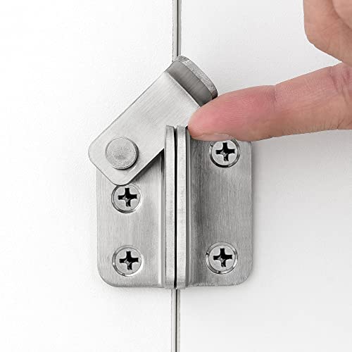 2 Set Brushed Nickel Flip Latches with Padlock Hole,2.36”x2.12”Gate Latch | Stainless Steel Sliding Barn Door Lock ,for bedroom,drawer,Wine Cabinet,cabinet,garage,window,pet enclosures - color: Brushed Nickel_2 Pack