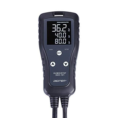 Digital Humidity Controller Humidistat Pre-Wired Plug Simple-Stage AC 110V -240V with High Accuracy Humidity Sensor for Dehumidifier Humidifier Reptiles Greenhouse Exhaust Fan Fermentation