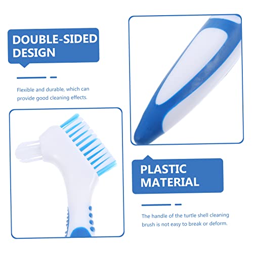 Turtle Cleaning Brush Multi-Functional Creative Personal Denture Household Double-Head Brace Cleaning Brush for Turtle Shell Aquarium Reptile Tank