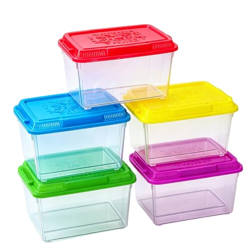 Portable Reptiles Tanks Box Including Feeding Port Observation Window for Lizards Breeding Case Large Lizards Habitat Box Featuring Ventilated Cover - size: 27x17x14cm