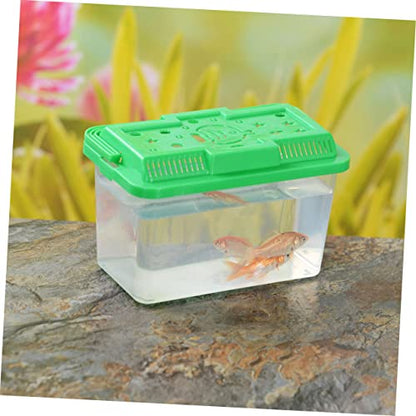 BESTOYARD Small Turtle Tank 5.1X7.1X3.5 Inch Clear Plastic Aquarium for Turtles Fish and Small Pets Portable Reptile Breeding Box Multi-Use Terrarium for Home