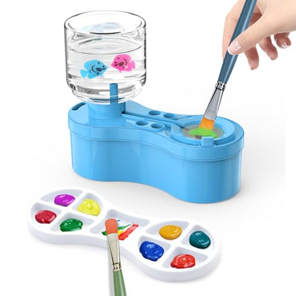 2026 New Version Paint Brush Cleaner and Washer - Advanced Leak-Resistant Design for Acrylic, Watercolor & Water-Based Paints - color: Blue
