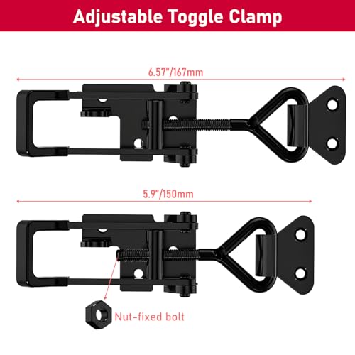 2 Pack Heavy Duty Toggle Clamp Latch 4003 Style - 1320Lbs Capacity Adjustable Quick Release Hasp Clamps - size: 4003-2pcs