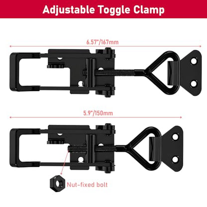 2 Pack Heavy Duty Toggle Clamp Latch 4003 Style - 1320Lbs Capacity Adjustable Quick Release Hasp Clamps - size: 4003-2pcs